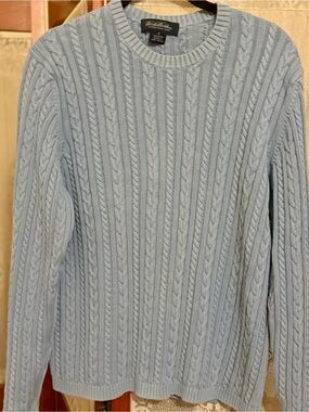 Polo by Ralph Lauren Light Blue Cable Crewneck Sweater